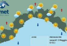Meteo Liguria venerdì 2 maggio 2025