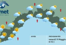 meteo Liguria venerdì 9 maggio 2025