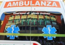 Ceriale, brutta caduta dalla bici: ciclista trasportato d’urgenza all’ospedale ambulanza croce verde Recco