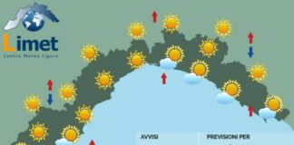 Meteo Liguria, nuvole in aumento ma senza pioggia meteo Liguria giovedì 26 giugno 2025