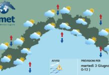 Meteo Liguria, ancora passaggi nuvolosi e deboli precipitazioni meteo Liguria martedì 3 giugno 2025
