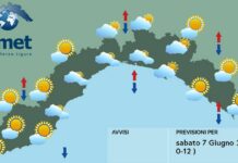 Meteo Liguria, ancora nuvole e possibili piovaschi nell’entroterra meteo Liguria sabato 7 giugno 2025