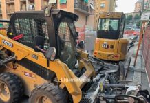 Marassi, ruspe rompono tubo del gas e poi quello dell’acqua cantiere, ruspe, tubo rotto Marassi