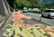 Savignone, riaperta a doppio senso la strada provinciale 226 San Bartolomeo Savignone olio carreggiata