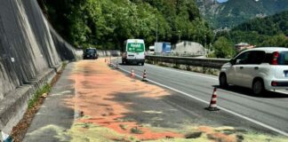 Savignone, riaperta a doppio senso la strada provinciale 226 San Bartolomeo Savignone olio carreggiata