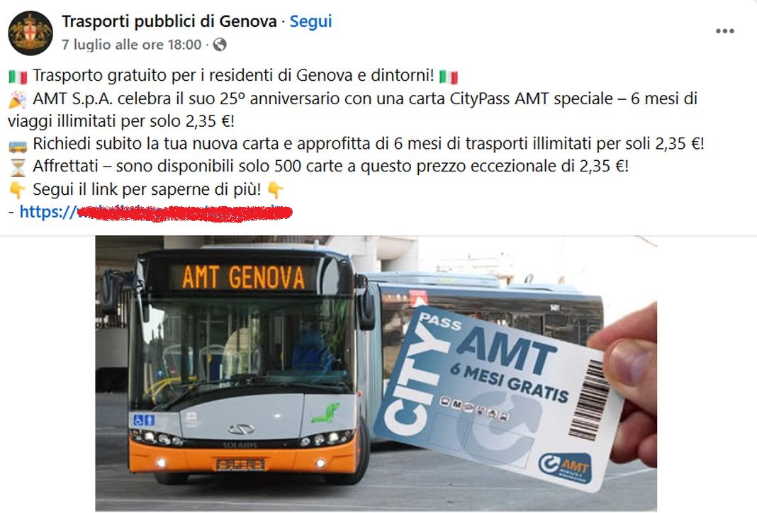 truffa abbonamento gratis amt