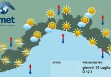 Meteo Liguria, ancora instabilità pomeridiana specie nell’entroterra meteo Liguria giovedì 31 luglio 2025