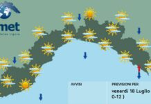 Meteo Liguria, passaggi nuvolosi al mattino e al pomeriggio Meteo Liguria venerdì 18 luglio 2025