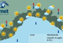Meteo Liguria, ancora caldo e sole, peggioramento domenica meteo Liguria venerdì 4 luglio 2025