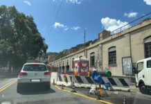 Genova, code e rallentamenti in via Bobbio a causa dei lavori via Bobbio cantiere