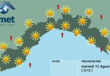 meteo Liguria martedì 12 agosto 2025