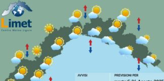 Meteo Liguria, nuvole in aumento, domani peggiora meteo Liguria martedì 26 agosto 2025