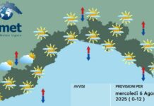 Meteo Liguria, temporaneo aumento della nuvolosità specie nell’entroterra meteo Liguria mercoledì 6 agosto 2025