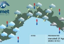 Meteo Liguria, peggioramento in arrivo, durerà alcuni giorni meteo Liguria mercoledì 27 agosto 2025