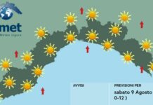 Meteo Liguria, ancora tempo stabile e caldo in ulteriore aumento meteo Liguria sabato 9 agosto 2025