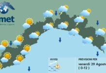Meteo Liguria, tempo instabile con piovaschi sul settore centro-orientale meteo liguria venerdì 29 agosto 2025