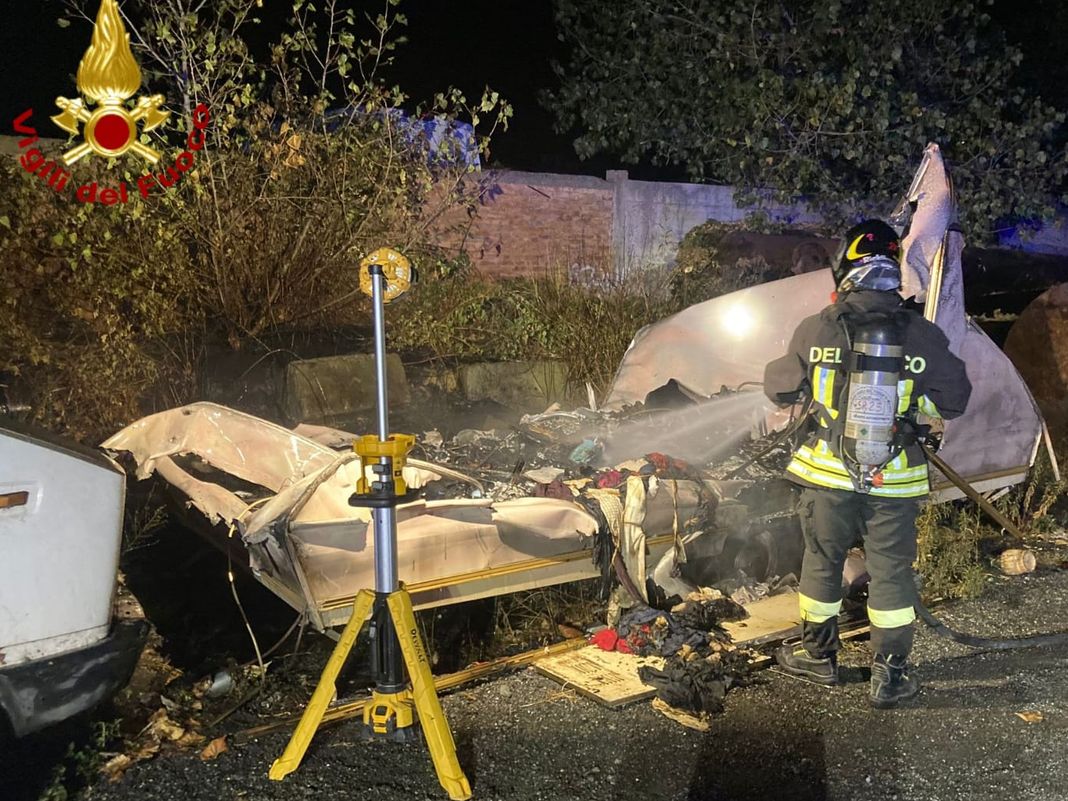 taggia incendio roulotte