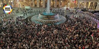 Genova, in migliaia in piazza De Ferrari a sostegno del popolo palestinese Presidio Genova Gaza Music for Peace