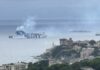 Genova, traghetto GNV entra in porto avvolto nel fumo Gnv traghetto fumo Genova