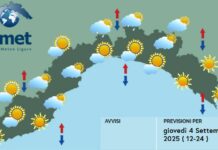 Meteo Liguria, passaggi nuvolosi in aumento nel pomeriggio Meteo Liguria giovedì 4 settembre 2025