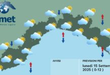 Meteo Liguria, la settimana inizia con passaggi nuvolosi e piovaschi meteo Liguria lunedì 15 settembre 2025