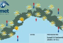 Meteo Liguria, nuvolosità in aumento, domani torna la pioggia Meteo Liguria lunedì 8 settembre 2025