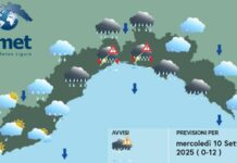Meteo Liguria, cielo coperto e temporali anche intensi Meteo Liguria mercoledì 10 settembre 2025