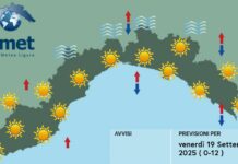 Meteo Liguria, cielo sereno e temperature estive sino a domenica meteo Liguria venerdì 19 settembre 2025
