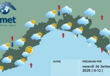 Meteo Liguria, ancora passaggi nuvolosi e possibili piovaschi meteo Liguria venerdì 26 settembre 2025