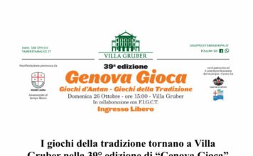 Domenica 26 ottobre torna a Villa Gruber ‘Genova Gioca-Giochi D’Antan-Giochi della Tradizione” Genova Gioca 39a edizione