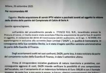 Dazn scrive agli utenti pirata: 500 euro per evitare conseguenze legali lettera Dazn