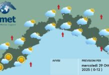 Meteo Liguria, nuvolosità in aumento e possibili piovaschi specie in serata meteo Liguria mercoledì 29 ottobre