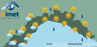 Meteo Liguria, week end con nuvole in aumento, lunedì pioggia meteo Liguria sabato 18 ottobre 2025