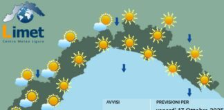 Meteo Liguria, tempo prevalentemente stabile sino a domenica meteo Liguria venerdì 17 ottobre 2025