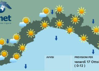 meteo Liguria venerdì 17 ottobre 2025