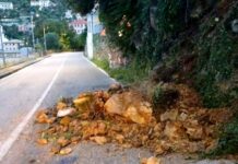 Zoagli, frana sull’Aurelia nella notte, intervento dei vigili del Fuoco zoagli frana Aurelia 26 ottobre 2025