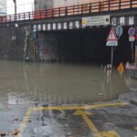 certosa sottopasso Brin allagato a Genova 15 novembre 2025