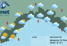 Meteo Liguria, tornano le nuvole e i piovaschi, neve sui rilievi meteo Liguria domenica 23 novembre 2025