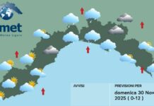 Meteo Liguria, peggioramento in arrivo con nuvole e pioggia meteo Liguria 30 novembre 2025