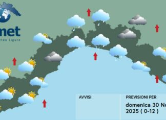Meteo Liguria, peggioramento in arrivo con nuvole e pioggia meteo Liguria 30 novembre 2025