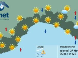 Meteo Liguria, torna il bel tempo ma anche il vento freddo meteo Liguria giovedì 27 novembre 2025