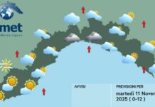 Meteo Liguria, aumentano le nuvole e possibili piovaschi sino a giovedì meteo Liguria martedì 11 novembre 2025