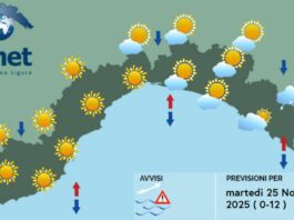 Meteo Liguria, tempo più stabile ma temperature ancora in calo meteo liguria martedì 25 novembre 2025