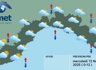 meteo Liguria mercoledì 12 novembre 2025