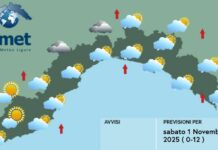 Meteo Liguria, aumentano le nuvole, domani nuova perturbazione meteo Liguria sabato 1 novembre 2025