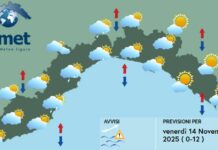 Meteo Liguria, in arrivo un peggioramento, nuvole e pioggia nel week end meteo Liguria 14 novembre 2025