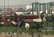 Genova, container lanciati dal vento al Terminal PSA di Pra’ Prà container caduti Terminal PSA