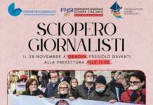 Sciopero dei Giornalisti, a Genova presidio davanti alla Prefettura sciopero giornalisti genova
