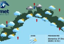Meteo Liguria, aumentano le nuvole, domani forte peggioramento meteo Liguria domenica 21 dicembre2025