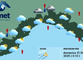 meteo Liguria domenica 21 dicembre2025